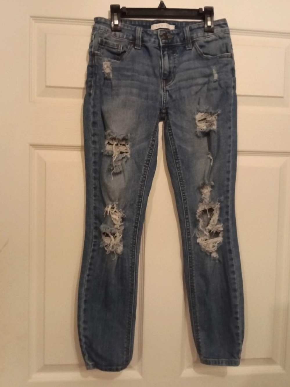 eunina Blue Distressed Skinny Jeans